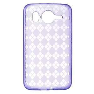  Purple Checkers Flexi Gel Skin Case for HTC Inspire 4G AT 