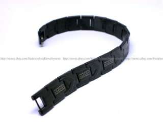   Stainless Steel Bracelet Bangles Gloss Black Link w/ Tracking No SS003