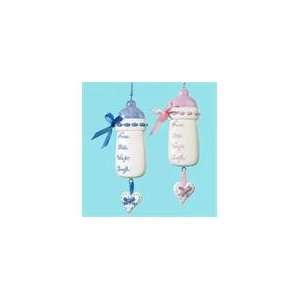  Club Pack of 12 Boy & Girl Baby Bottle Christmas Ornaments 