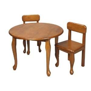  GiftMark Round Queen Anne Table and Chair Set Toys 
