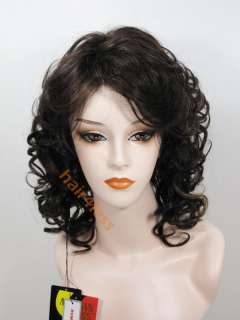 100% Human Hair Med Curly Full Wig H.TARIN Pick Color  