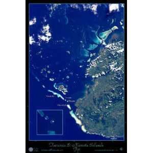  Tavarua & Namotu Islands, Fiji Satellite Print, 24x36 