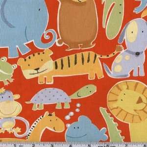   Oh Boy Large Animals Red Fabric By The Yard Arts, Crafts & Sewing