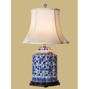  East Enterprises Blue & White Jar Oriental Table Lamp With 