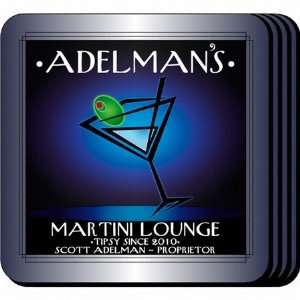 Personalized Martini After Hours Coaster Set  Kitchen 