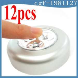12PCS New 3 LED Light Stick Tap Touch Light Battery Pow  