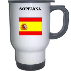  Spain (Espana)   SOPELANA White Stainless Steel Mug 
