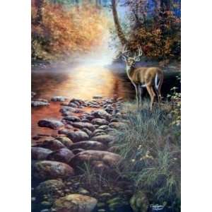   Beside Still Waters Signed and Numbered Deer Print 