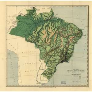  1886 map Brazil, Physical