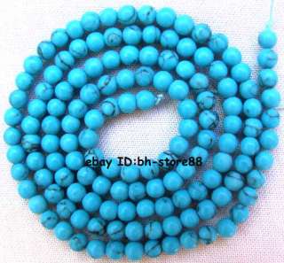 3mm blue Howlite Turquoise Round Small loose Beads 15.5  