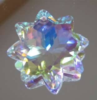 Bohemian Crystal AB Prism Ornament, Star Flower, 30mm  
