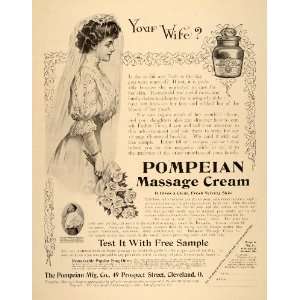   Pompeian Massage Cream Skin Care   Original Print Ad