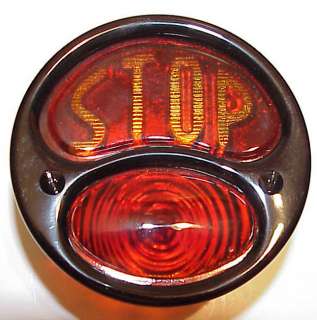 BLACK PC Motorcycle DELUXE Bobber Tail Light STOP L  