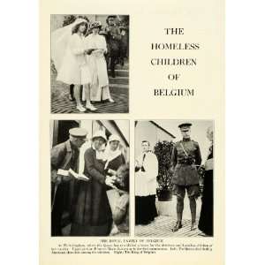  1917 Print WWI Belgium King Queen Princess Marie Jose 