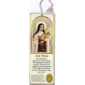    St. Therese golden tassel medallion bookmark 