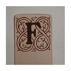  Floral Initial Leather Bookmark Style 2 Letter F 