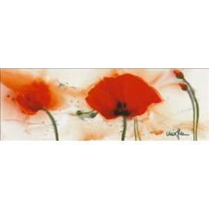  Marthe 59.1W by 20.5H  Coquelicots au vent III CANVAS 
