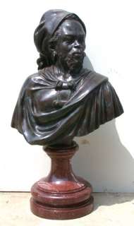 Cast Bronze Blackamoor Bust Statue  
