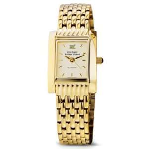  Navy Supply Corp Womens Gold Quad Watch with Bracelet 