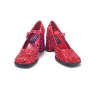 Lets Party By Ellie Shoes Patent Mary Jane (Red Glitter) Adult Shoes 