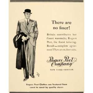  1939 Ad Rogers Peet Worsteds Suits Tailored England 