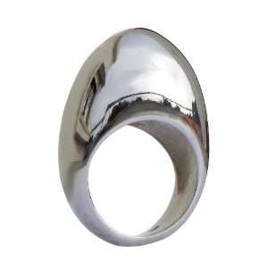  Arosha Taglia Egg Contemporary Sterling Silver Ring (Sizes 