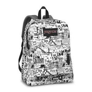   Superbreak Backpack in White/Black Graffiti T501 