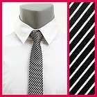 VoiVoila Mens Skinny Slim Narrow Stripes Anchor logo Woven Neckties D 