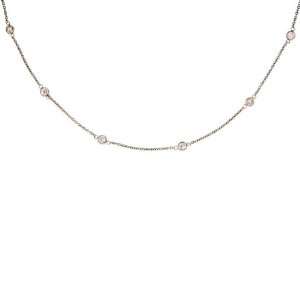   By The Yard Necklace w/ 4mm Cubic Zirconia Stones, 18 in. Jewelry