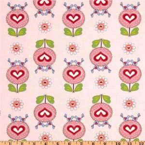  44 Wide Love Birds Pink Fabric By The Yard Arts, Crafts 