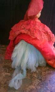 Vintage Boudoir Doll Lace Dress / Veil Hat Hard Plastic 16 Italy 1980 