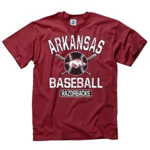   Arkansas Razorbacks Cardinal Jock Baseball T Shirt