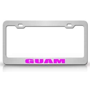  GUAM Country Steel Auto License Plate Frame Tag Holder 