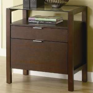   Manhattan Contemporary File Cabinet with Glass Top