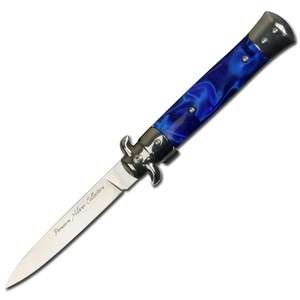 Blue Milano Stiletto Style Spring Assisted Knife Pocket Knives 575BL 