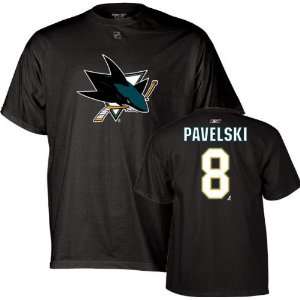 com Joe Pavelski Black Reebok Name and Number San Jose Sharks T Shirt 