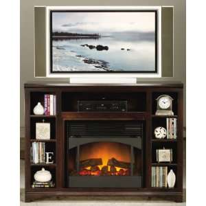   Entertainment Console with Fireplace  Caribbean Rum
