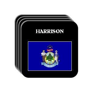 US State Flag   HARRISON, Maine (ME) Set of 4 Mini Mousepad Coasters