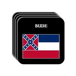 US State Flag   BUDE, Mississippi (MS) Set of 4 Mini Mousepad Coasters