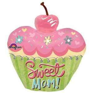  Sweet Mom Cupcake Holographic Super Shape Anagram Balloons 
