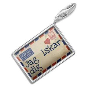FotoCharms I Love You Swedish Love Letter from Sweden   Charm with 