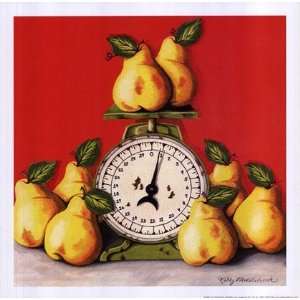  Pears on Scale by Kathy Middlebrook 8x8