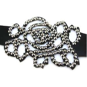  Black Musk Rose Crystal On Faux Suede Band Bracelet With 