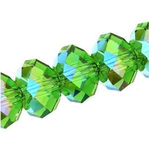  Swarovski Crystal #5040 6mm Rondelles Fern Green AB (10 