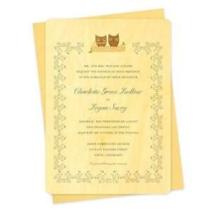  Owl Vows Invitation   Real Wood Wedding Stationery Health 