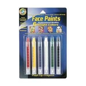  Dabn Stic Face Paint Push Up Crayons 6/Pkg Bright Colors 