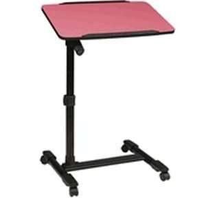  Mobile Laptop Cart with Adjustable Top, Pink Finish 