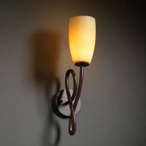 Capellini One Light Wall Sconce Shade Color Amber, Metal Finish Dark 