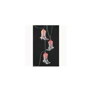 Set of 10 Wild West Country Western Cowboy Boots Christmas Light 