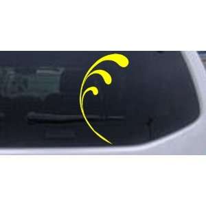 Leaf Swirl Car Window Wall Laptop Decal Sticker    Yellow 6in X 11 